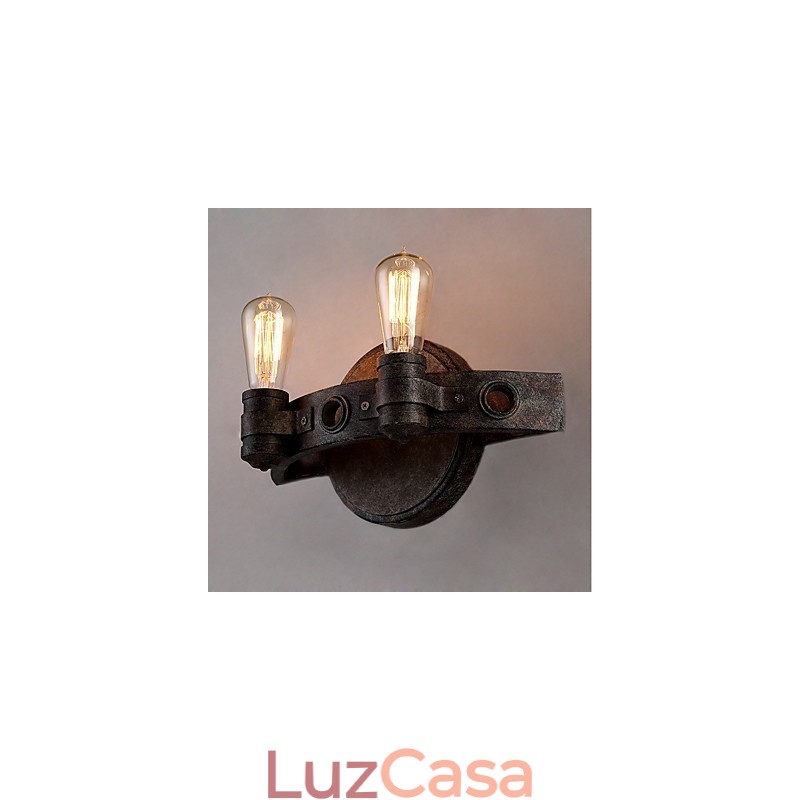 Luminária de parede de metal com personalidade criativa industrial vintage estilo loft para decoração de parede de sala de café, bar, foyer