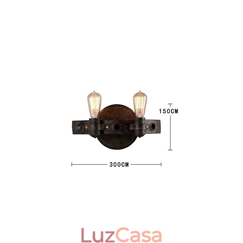Luminária de parede de metal com personalidade criativa industrial vintage estilo loft para decoração de parede de sala de café, bar, foyer