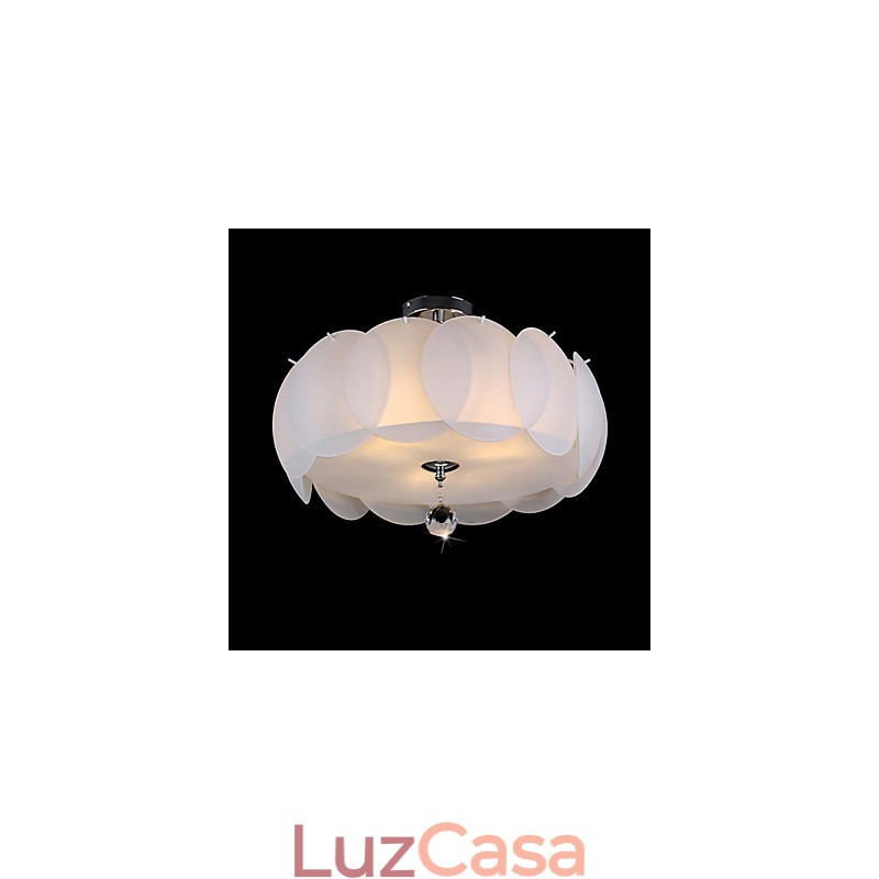 Lustre de vidro com 3 luzes, moderno, pendente, família