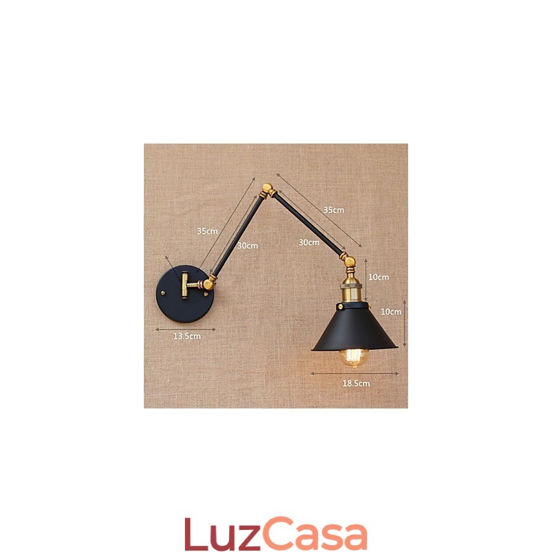 Recurso galvanizado vintage country para braço oscilante estilo mini proteção ocular downlight luzes de braço oscilante
