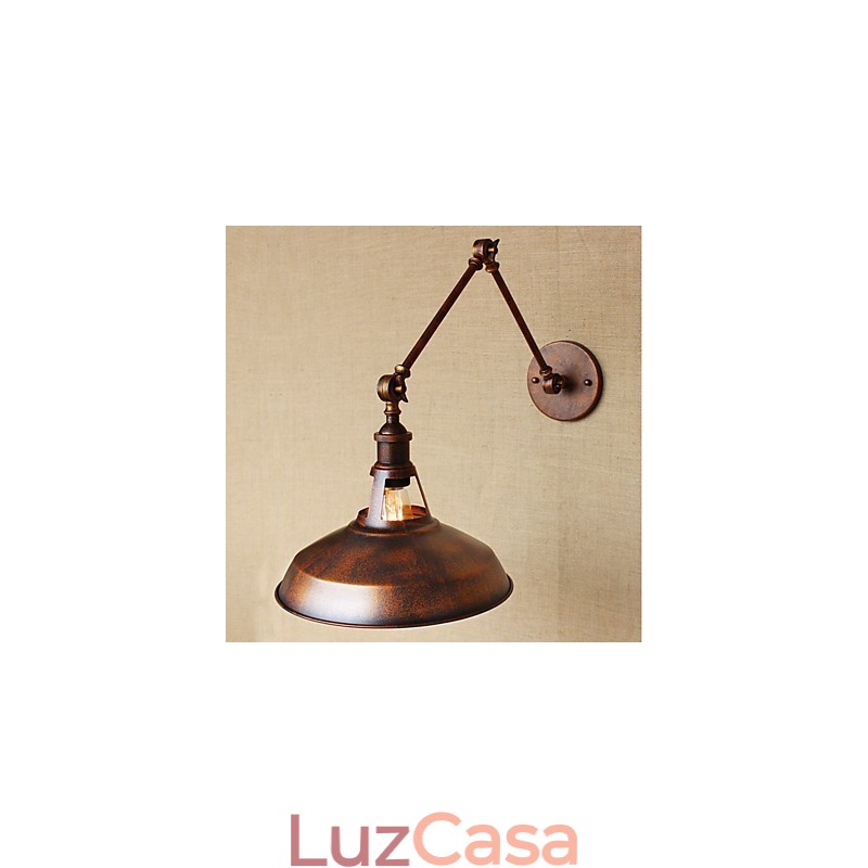 Braço longo Meio enferrujado Industrial Retro Nostalgic Retrátil Dobrável Arandelas de Parede Luz de Parede