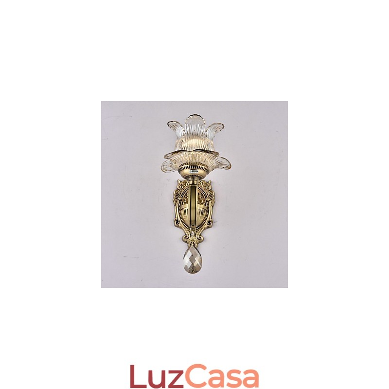Luminária de parede estilo mini uplight com recurso de latão rústico Lodge