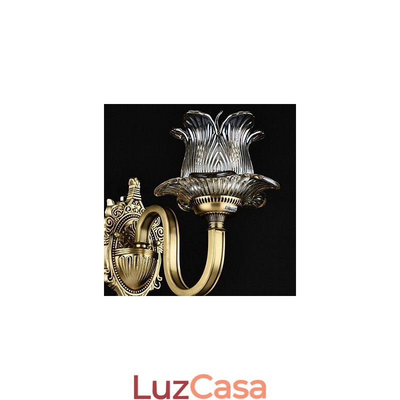 Luminária de parede estilo mini uplight com recurso de latão rústico Lodge