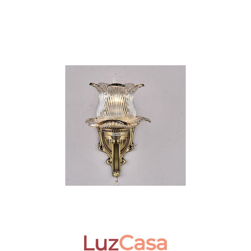 Luminária de parede estilo mini uplight com recurso de latão rústico Lodge