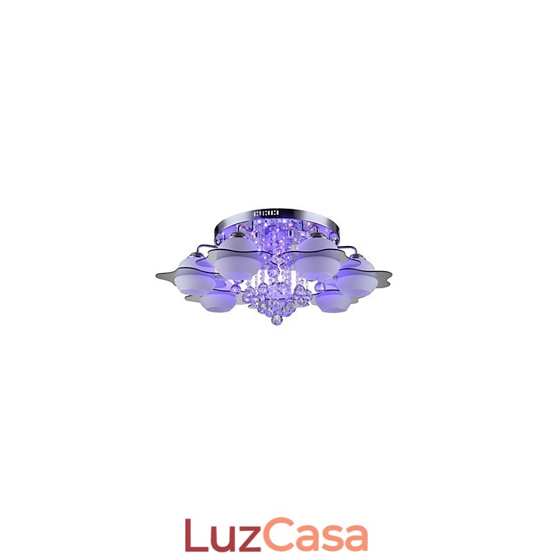 Controle remoto 7 luzes com luz de teto moderna azul vermelha embutida