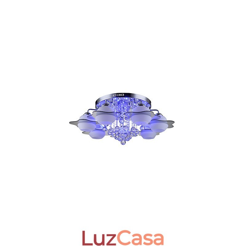 Controle remoto 7 luzes com luz de teto moderna azul vermelha embutida