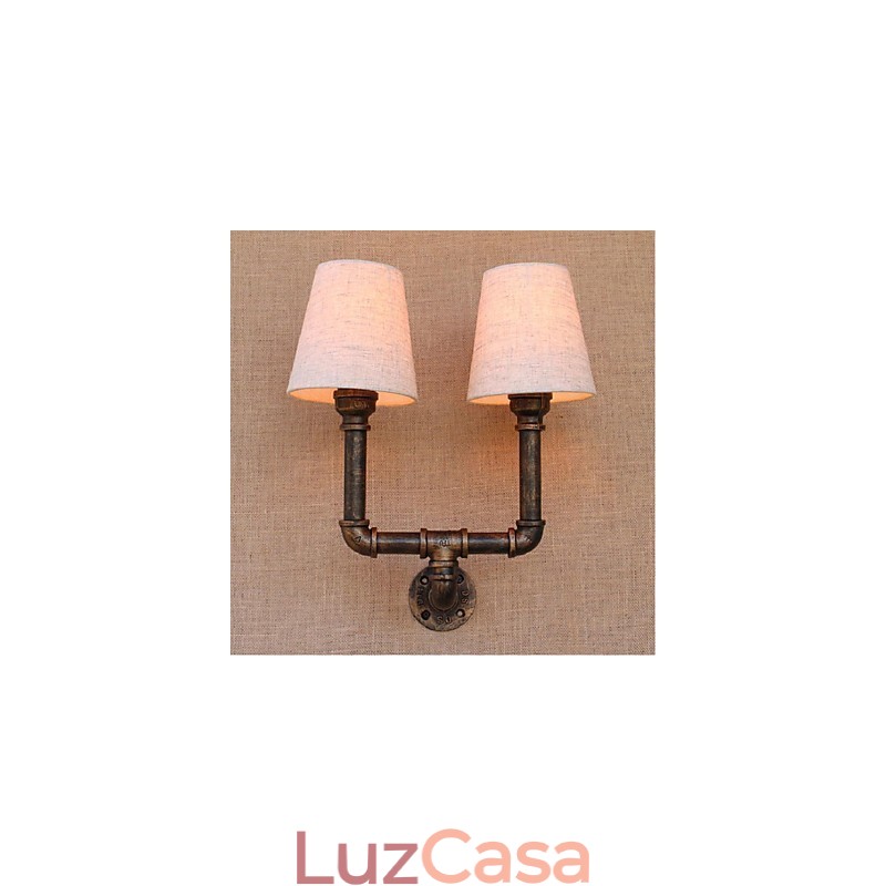 Luminária de parede rústica em latão para iluminação ambiente