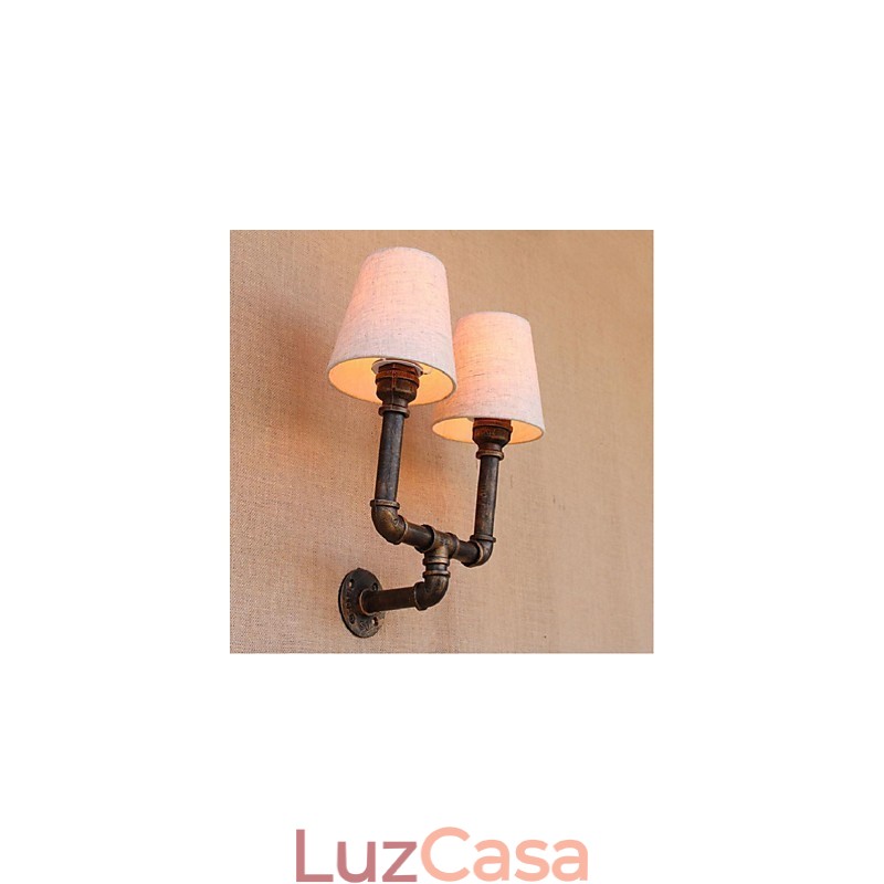 Luminária de parede rústica em latão para iluminação ambiente