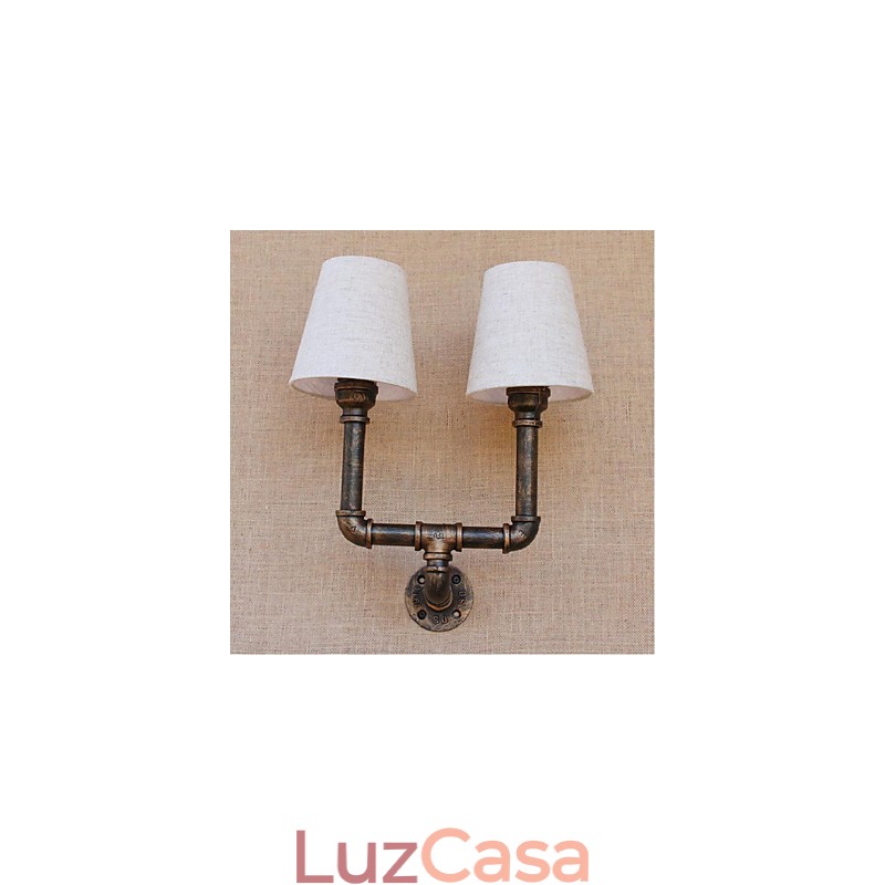 Luminária de parede rústica em latão para iluminação ambiente
