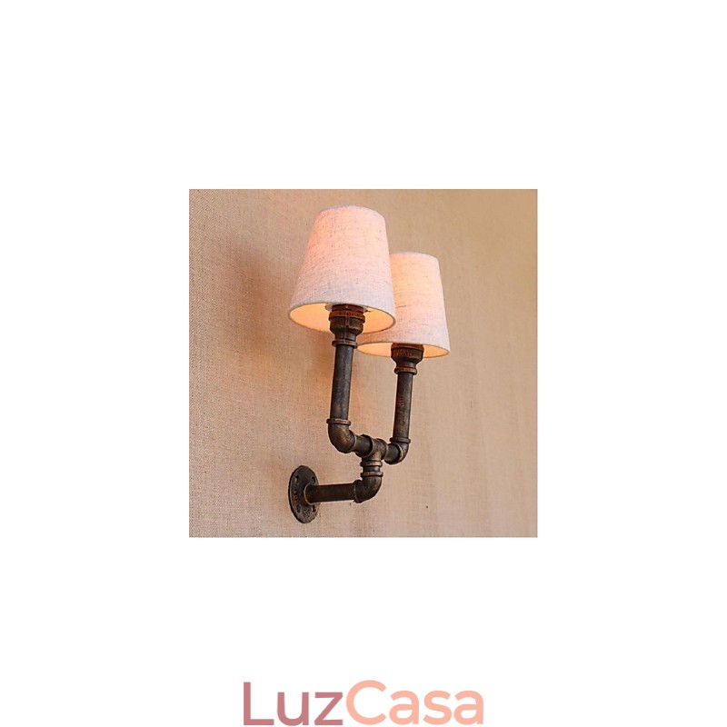 Luminária de parede rústica em latão para iluminação ambiente