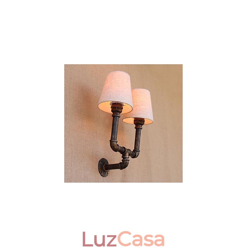 Luminária de parede rústica em latão para iluminação ambiente