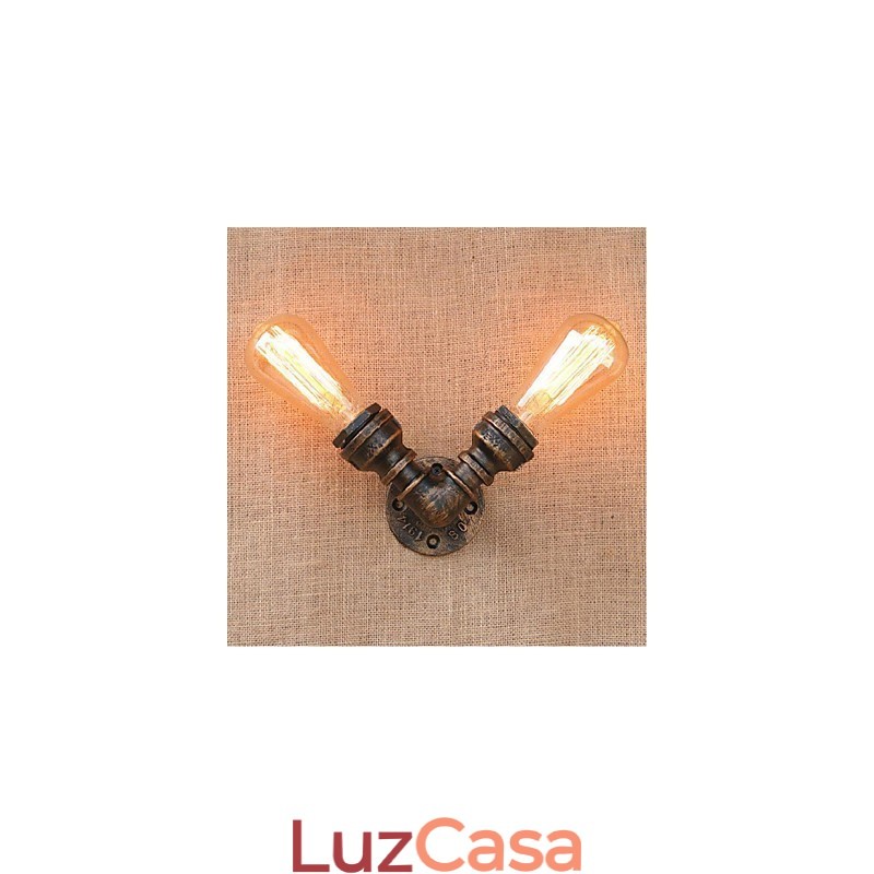 Nostalgia Simple Water Pipe Decorativo Pequeno Luminária de Parede Luz de Parede
