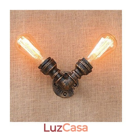 Nostalgia Simple Water Pipe Decorativo Pequeno Luminária de Parede Luz de Parede