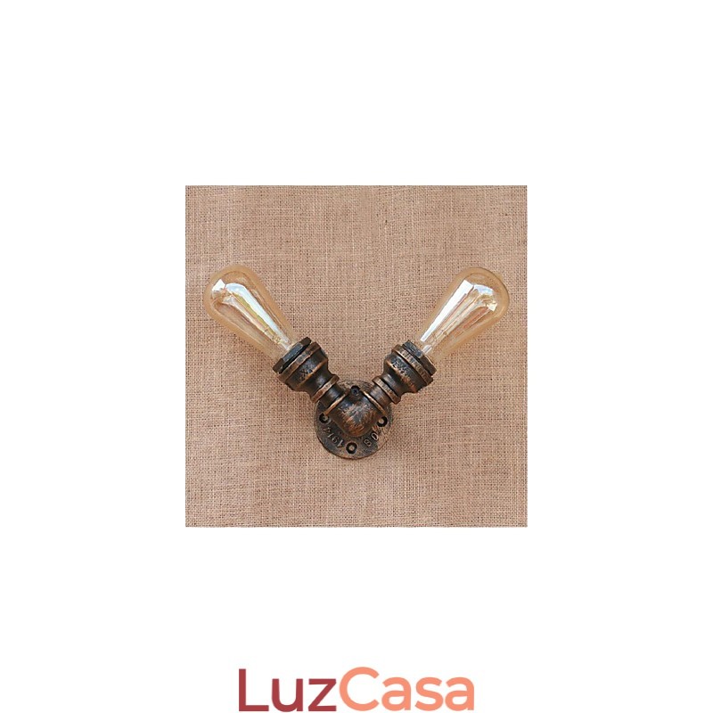 Nostalgia Simple Water Pipe Decorativo Pequeno Luminária de Parede Luz de Parede