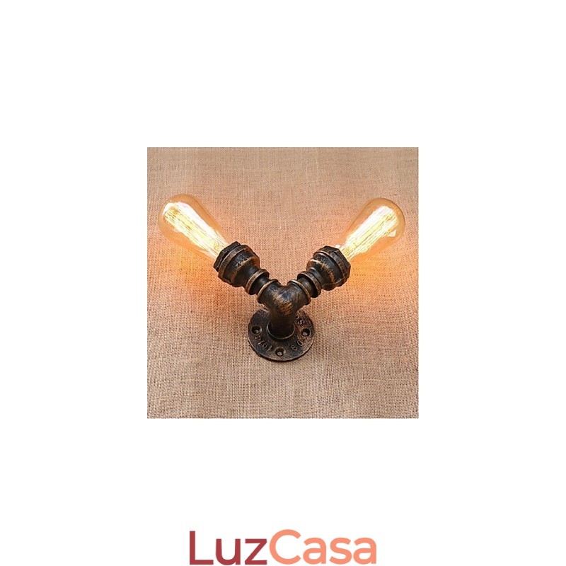 Nostalgia Simple Water Pipe Decorativo Pequeno Luminária de Parede Luz de Parede