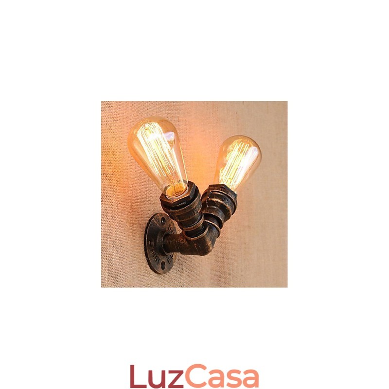 Nostalgia Simple Water Pipe Decorativo Pequeno Luminária de Parede Luz de Parede