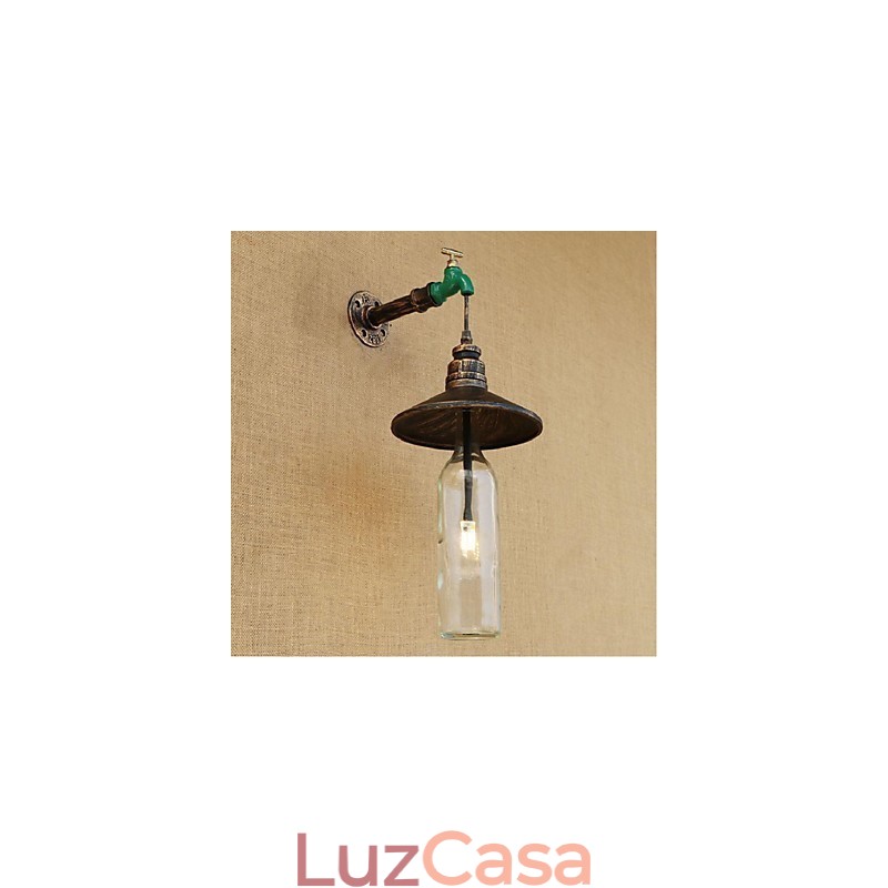 Edison Retro Decorativo Tubo de Água Garrafa de Vinho Luminária de Parede Luz de Parede