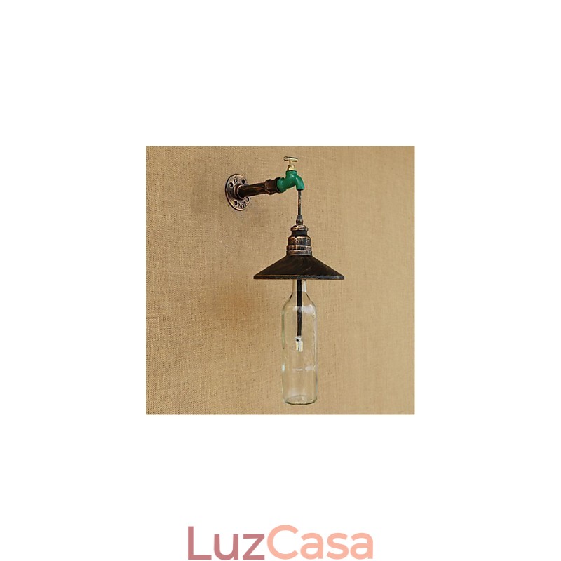 Edison Retro Decorativo Tubo de Água Garrafa de Vinho Luminária de Parede Luz de Parede