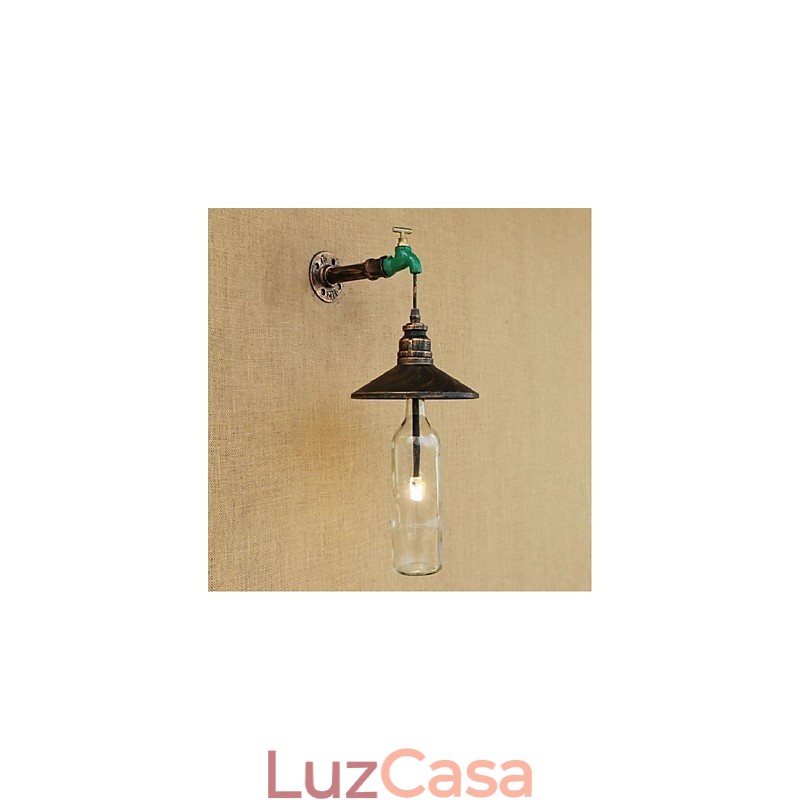 Edison Retro Decorativo Tubo de Água Garrafa de Vinho Luminária de Parede Luz de Parede