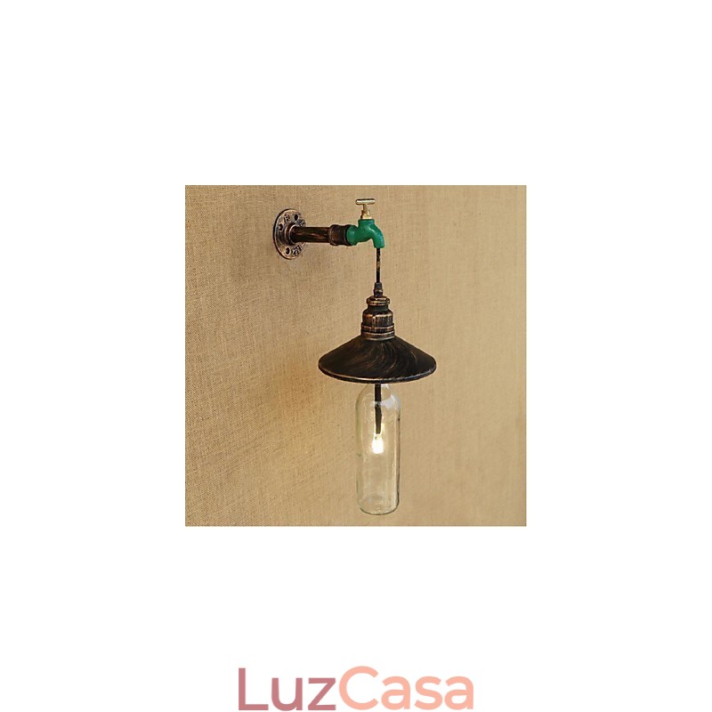Edison Retro Decorativo Tubo de Água Garrafa de Vinho Luminária de Parede Luz de Parede