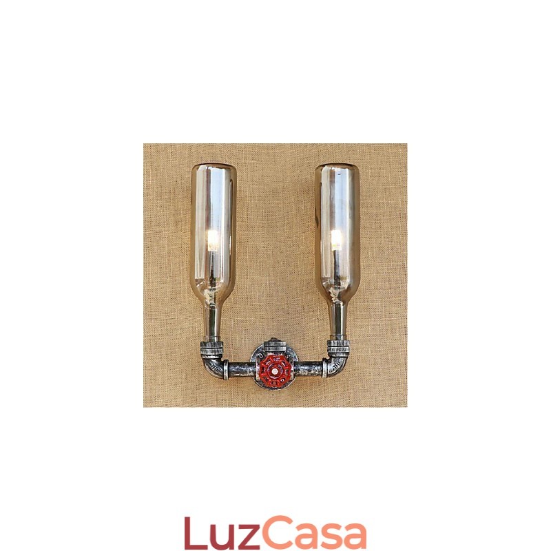 Garrafa de água Luminária de parede Luz de parede Cinza