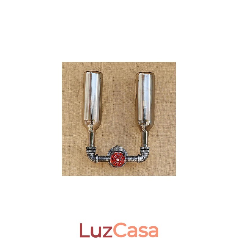 Garrafa de água Luminária de parede Luz de parede Cinza