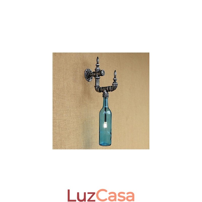 Luminária de parede rústica Lodge Silver Feature para luz ambiente