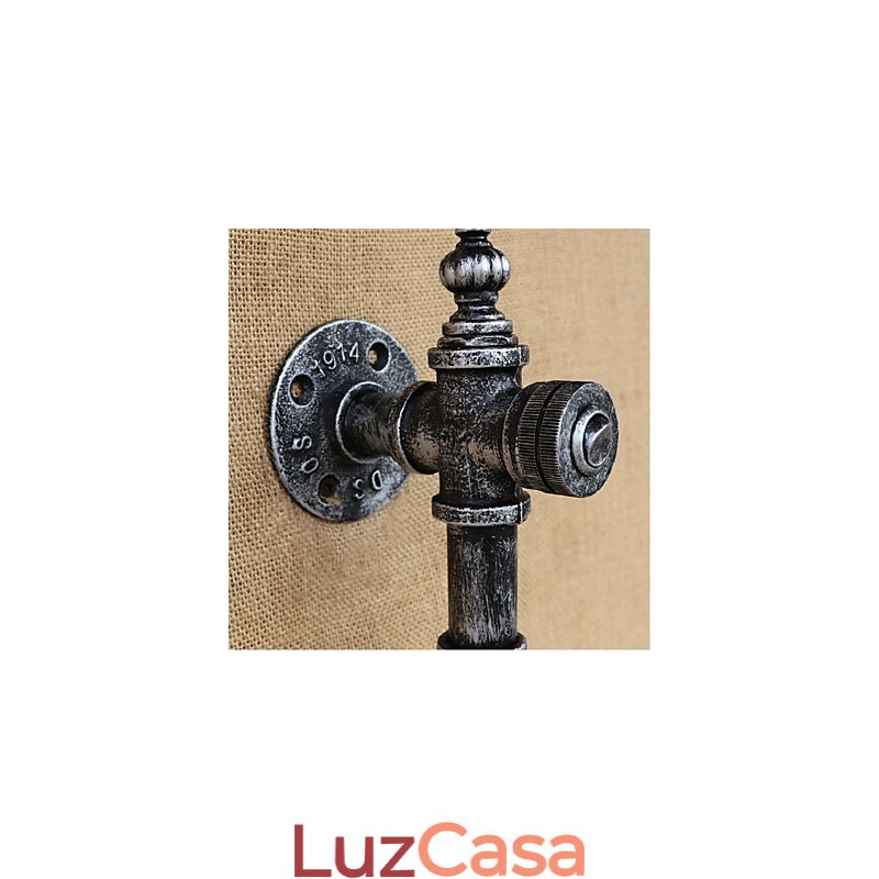 Luminária de parede rústica Lodge Silver Feature para luz ambiente
