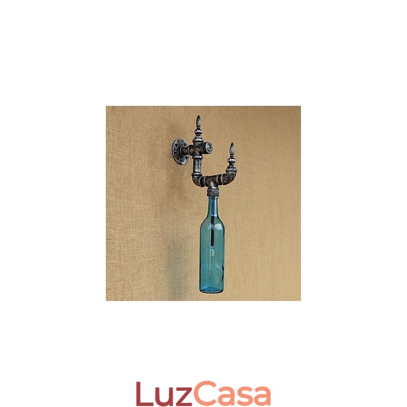 Luminária de parede rústica Lodge Silver Feature para luz ambiente