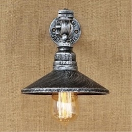 Pintura rústica de chalé para arandelas de parede com luz ambiente, luminária de parede prata