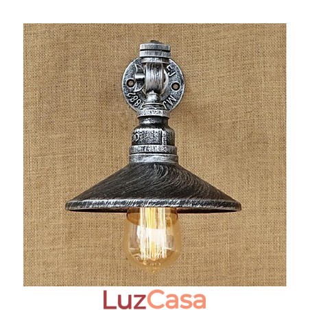 Pintura rústica de chalé para arandelas de parede com luz ambiente, luminária de parede prata