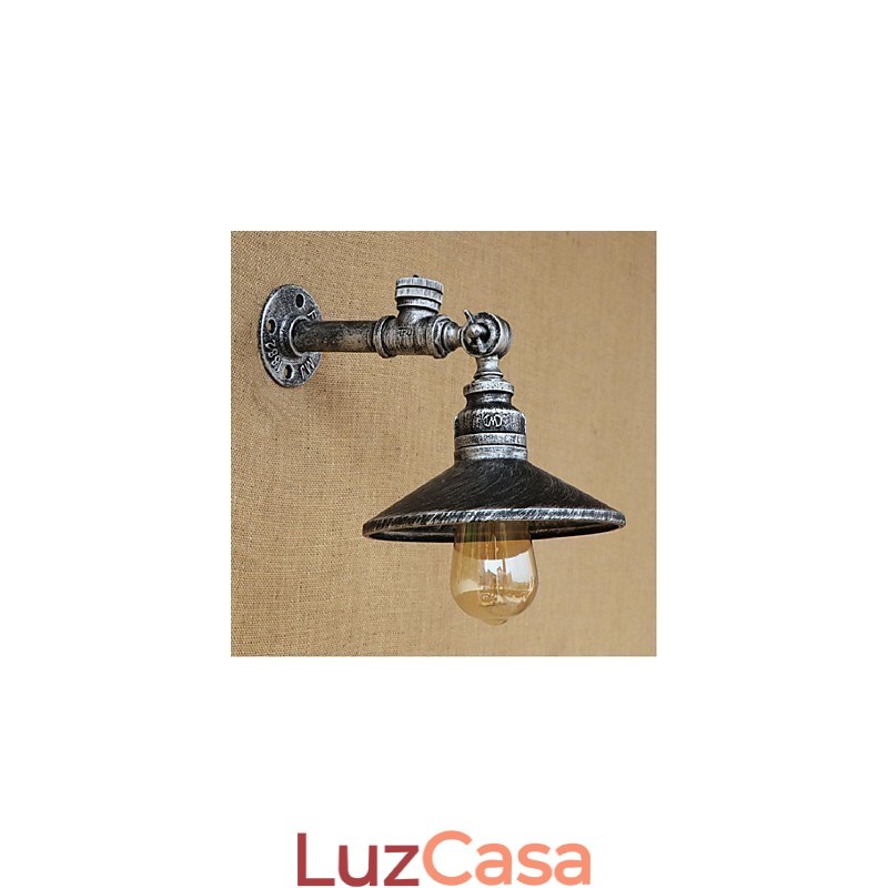 Pintura rústica de chalé para arandelas de parede com luz ambiente, luminária de parede prata