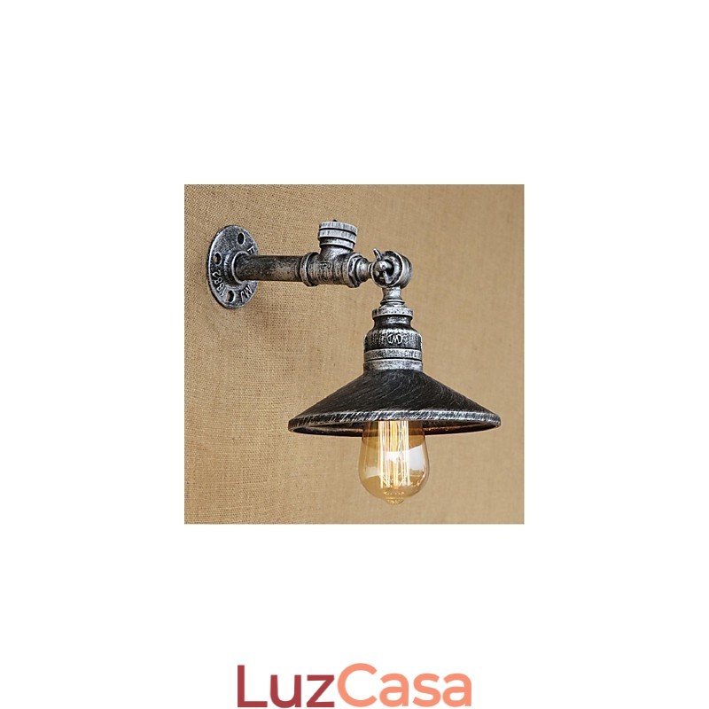 Pintura rústica de chalé para arandelas de parede com luz ambiente, luminária de parede prata
