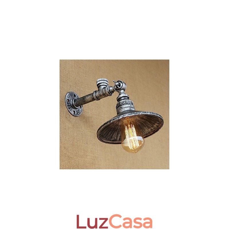 Pintura rústica de chalé para arandelas de parede com luz ambiente, luminária de parede prata