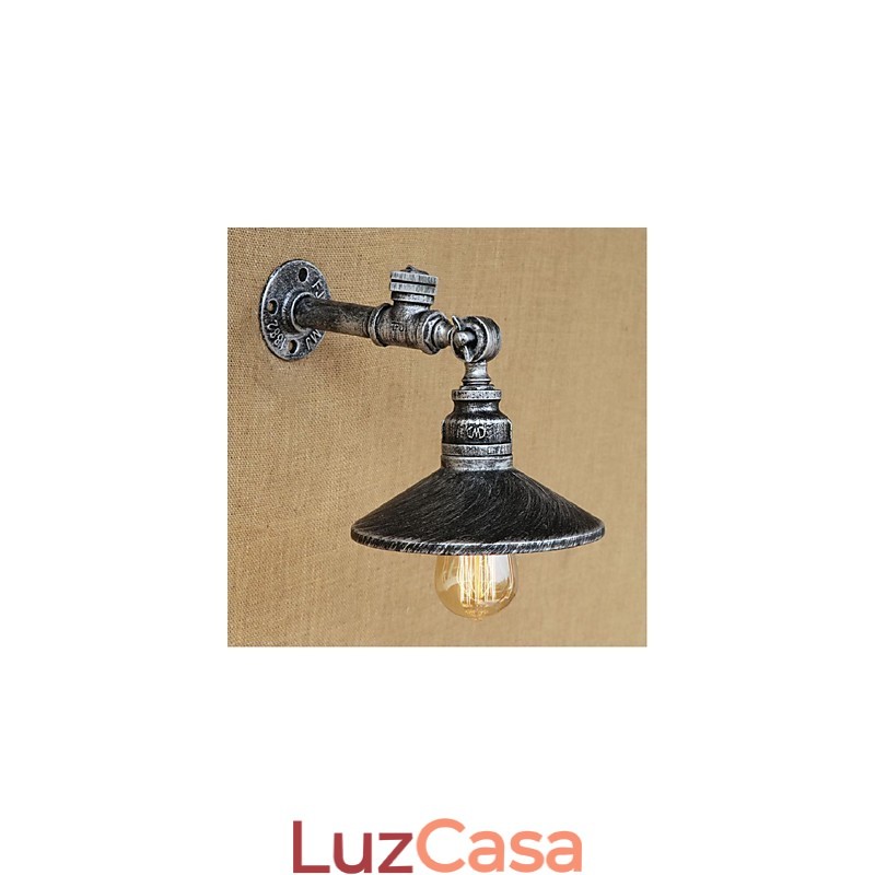 Pintura rústica de chalé para arandelas de parede com luz ambiente, luminária de parede prata