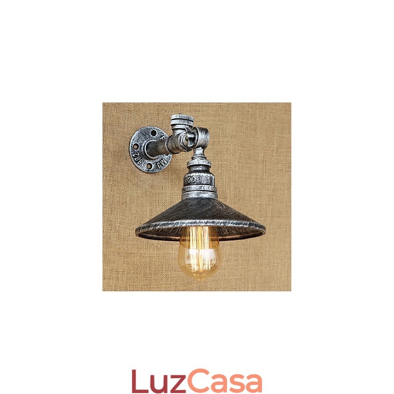 Pintura rústica de chalé para arandelas de parede com luz ambiente, luminária de parede prata