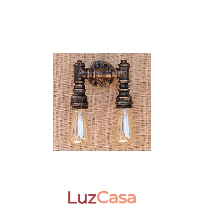 Nostalgia Simple Water Pipe Decorativo Pequeno Luminária de Parede Luminária de Parede