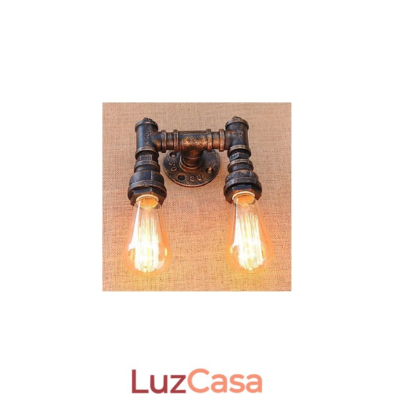 Nostalgia Simple Water Pipe Decorativo Pequeno Luminária de Parede Luminária de Parede