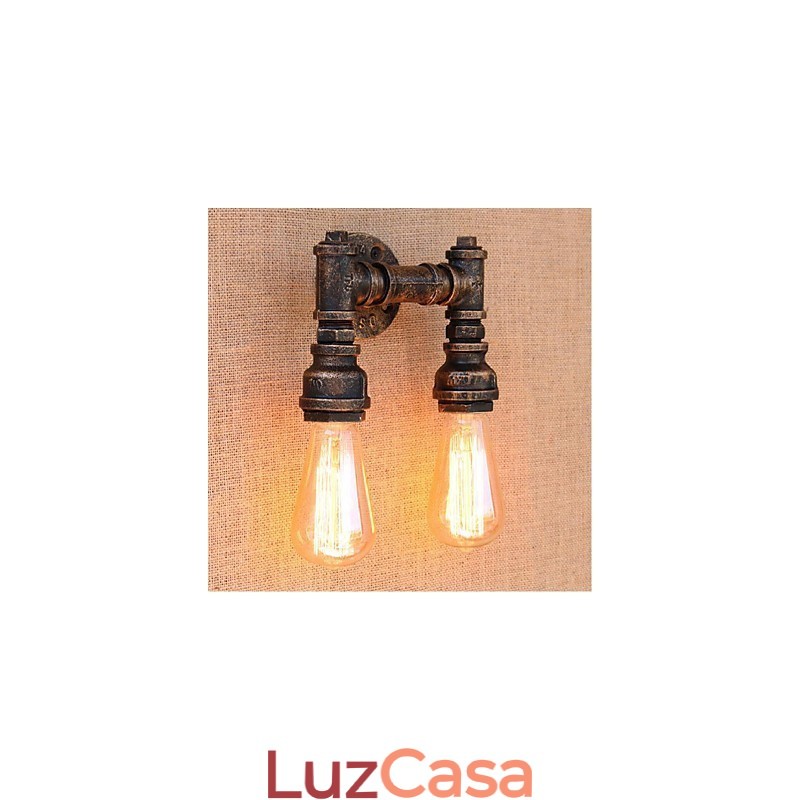 Nostalgia Simple Water Pipe Decorativo Pequeno Luminária de Parede Luminária de Parede