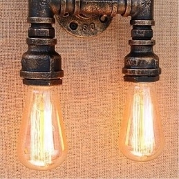 Nostalgia Simple Water Pipe Decorativo Pequeno Luminária de Parede Luminária de Parede
