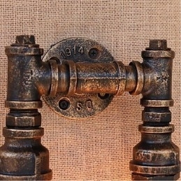 Nostalgia Simple Water Pipe Decorativo Pequeno Luminária de Parede Luminária de Parede