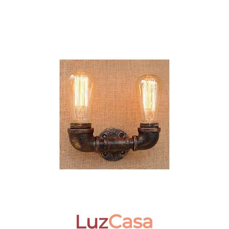 Nostalgia Simple Water Pipe Decorativo Pequeno Luminária de Parede Luminária de Parede