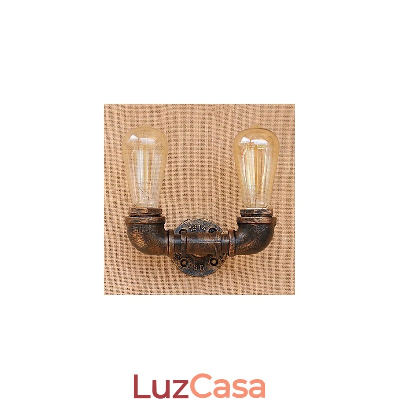 Nostalgia Simple Water Pipe Decorativo Pequeno Luminária de Parede Luminária de Parede