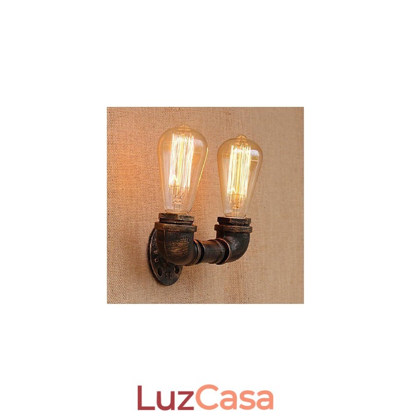 Nostalgia Simple Water Pipe Decorativo Pequeno Luminária de Parede Luminária de Parede