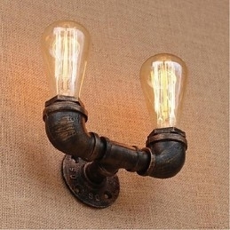 Nostalgia Simple Water Pipe Decorativo Pequeno Luminária de Parede Luminária de Parede