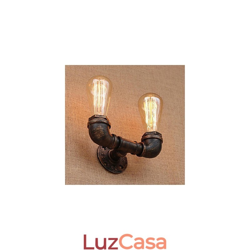 Nostalgia Simple Water Pipe Decorativo Pequeno Luminária de Parede Luminária de Parede