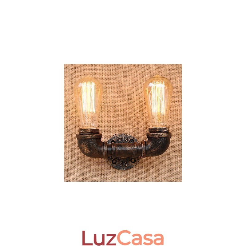 Nostalgia Simple Water Pipe Decorativo Pequeno Luminária de Parede Luminária de Parede