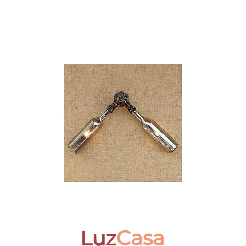 Retro American Village Creative Industry Wind Designer Garrafa de Água Luminária de Parede Luz de Parede Cinza