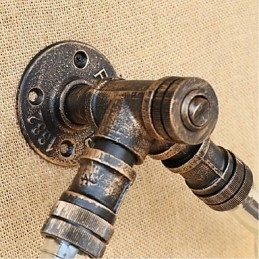 Retro American Village Creative Industry Wind Designer Garrafa de Água Luminária de Parede Luz de Parede Cinza