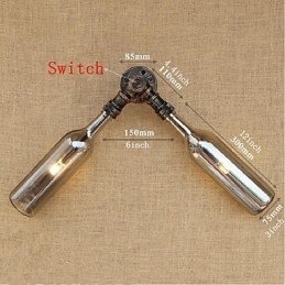 Retro American Village Creative Industry Wind Designer Garrafa de Água Luminária de Parede Luz de Parede Cinza